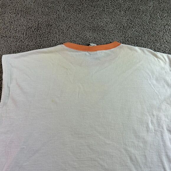 VINTAGE Sunset Marina Florida Shirt Mens Extra Large White 5th & Ocean FLAW - Picture 8 of 12